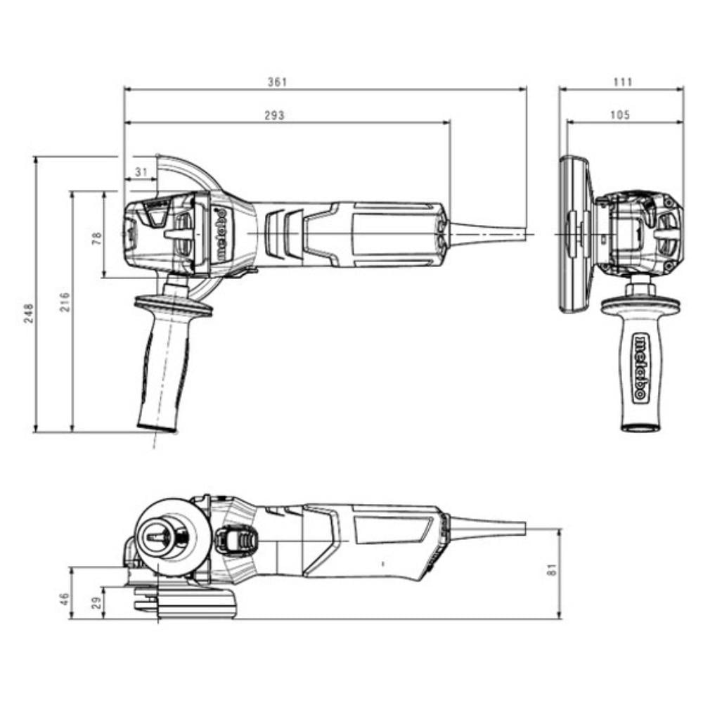 Шліфмашина кутова Metabo W 9-125 QUICK 0.9 кВт 125 мм (27445472) - фото 2