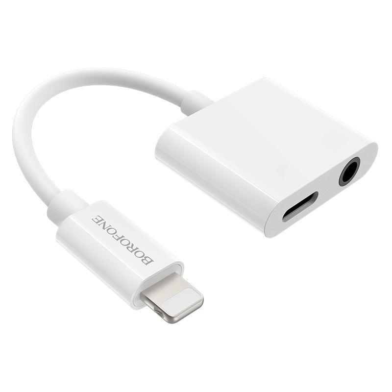 Перехідник-адаптер Borofone BV12 аудіо конвертер Lightning to Jack 3,5 AUX F Lightning F 2в1 White (1989020871) Перехідник-адаптер Borofone BV12 аудіо конвертер Lightning to Jack 3,5 AUX F Lightning F 2в1 White (1989020871)