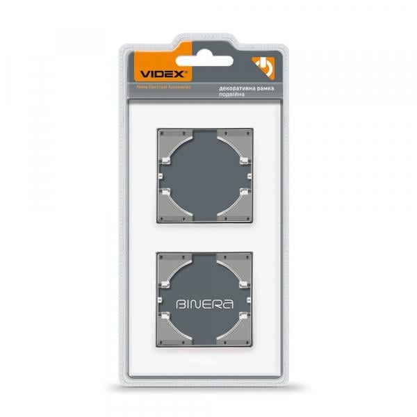 Рамка Videx на 2 місця вертикальна Білий