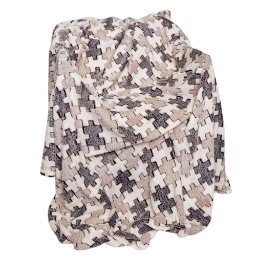 Плед из микрофибры Пазлы двуспальные 180х200 см Бежевый (П4К-pol-zukerka-008) Плед из микрофибры Пазлы двуспальные 180х200 см Бежевый (П4К-pol-zukerka-008)