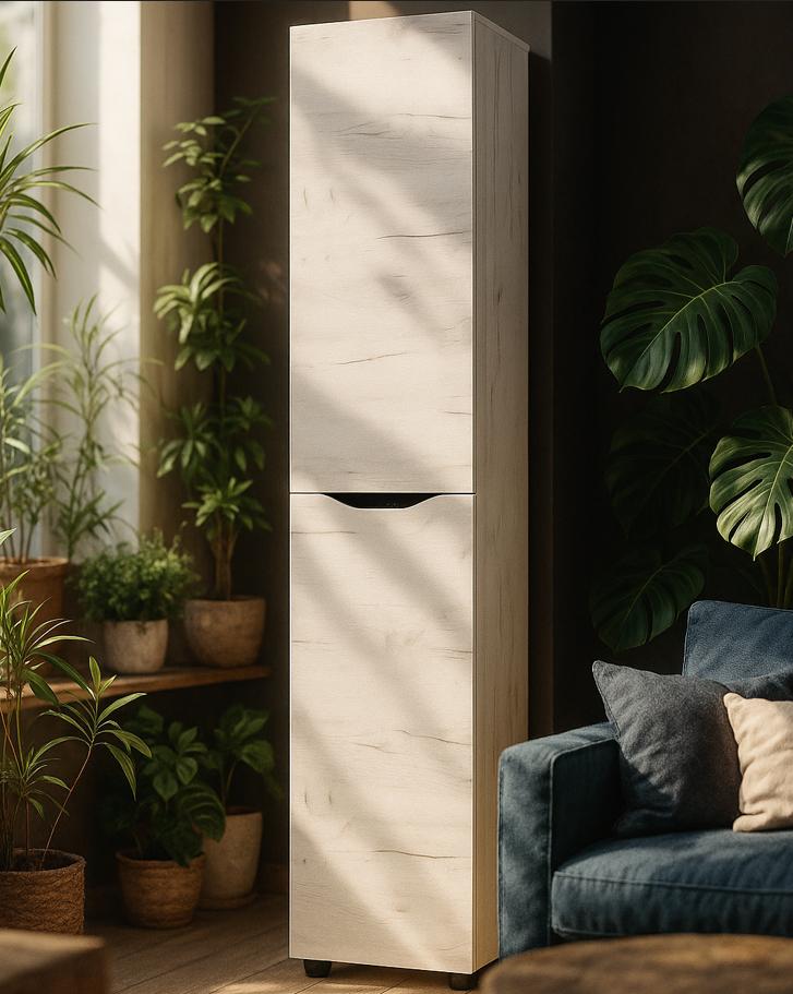 Шафа/пенал Мастер Форм 400 Аякс 40х37,6х200 см Дуб крафт білий/Венге магія - фото 1