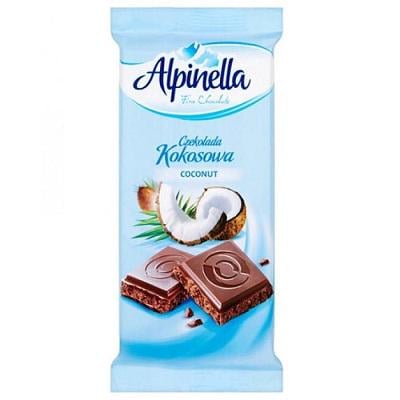 Шоколад молочний Alpinella з кокосом 90 г