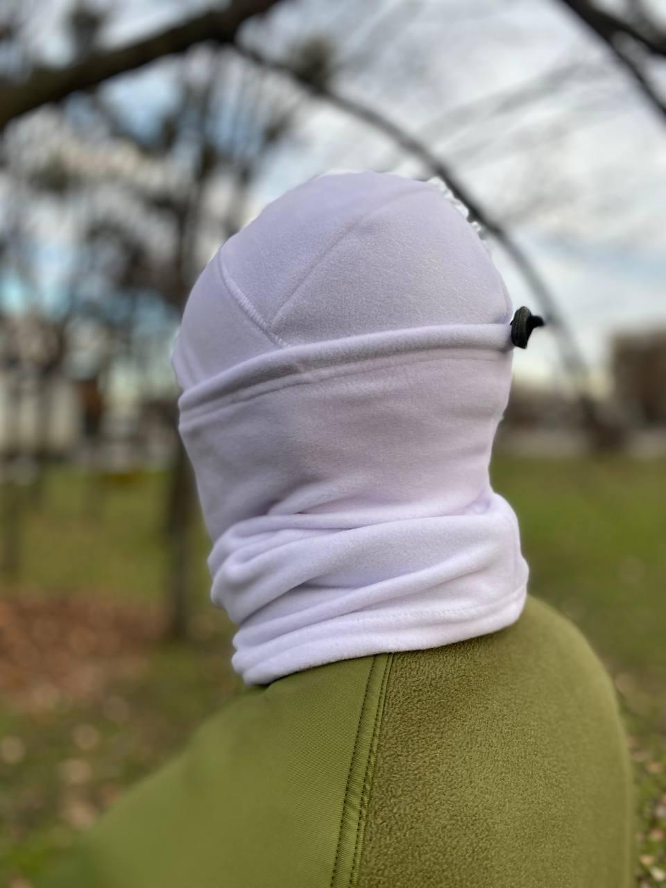 Шапка флісова Білий - фото 2