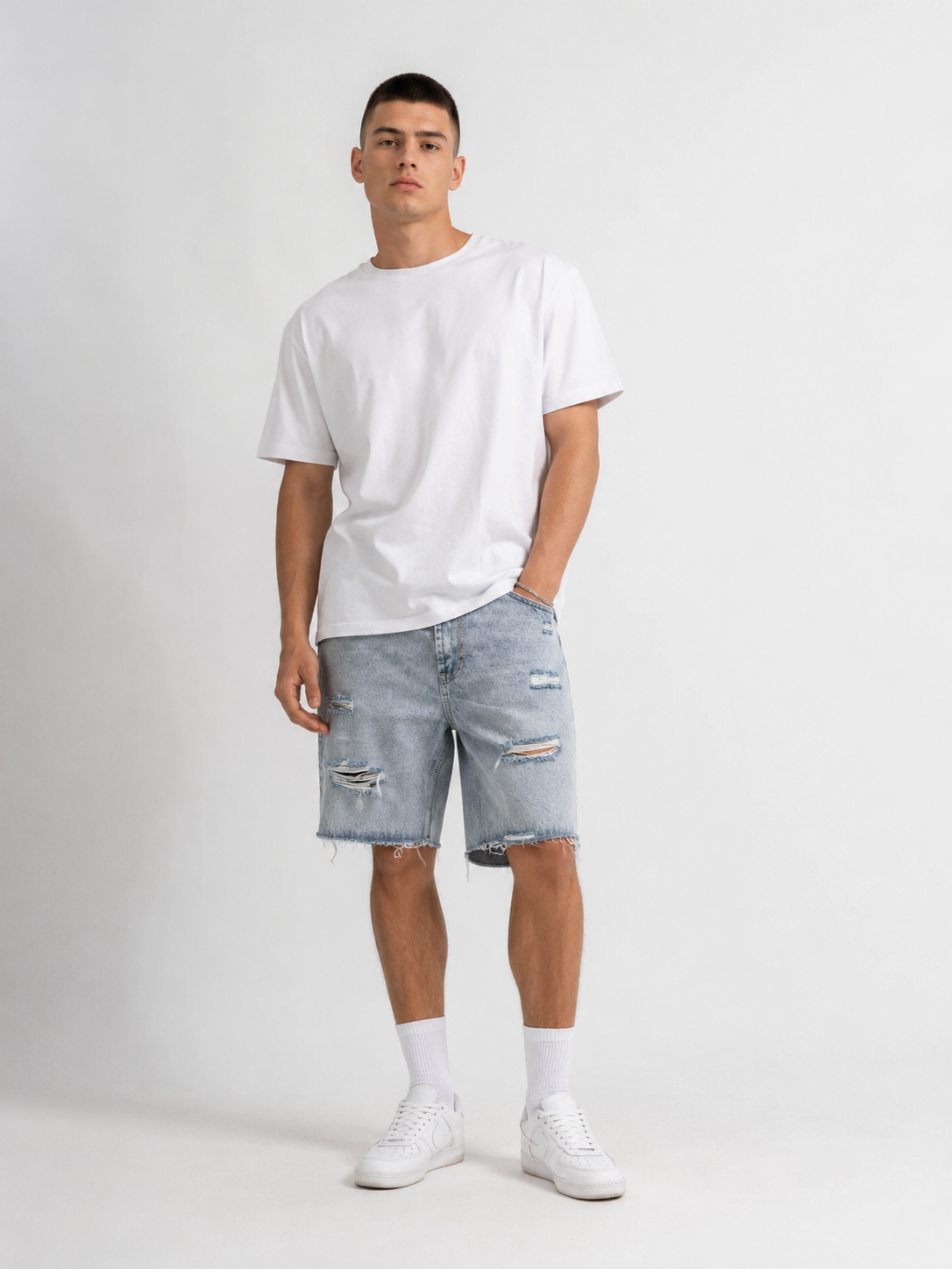 Шорты джинсовые мужские Bershka XS Серый (26127647)