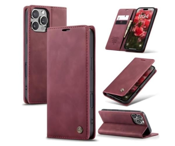 Чехол - книжка CaseMe для iPhone 16 Pro Бордовый