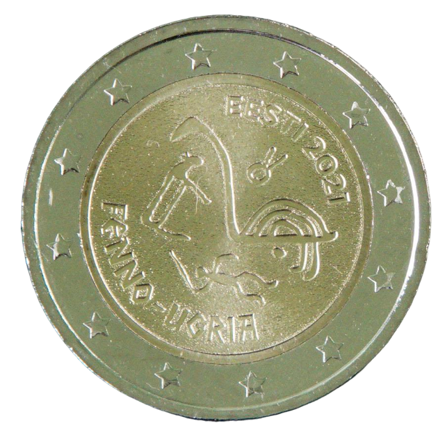 Коллекционная монета Эстония 2021 2 евро Финно-угорские народы UNC