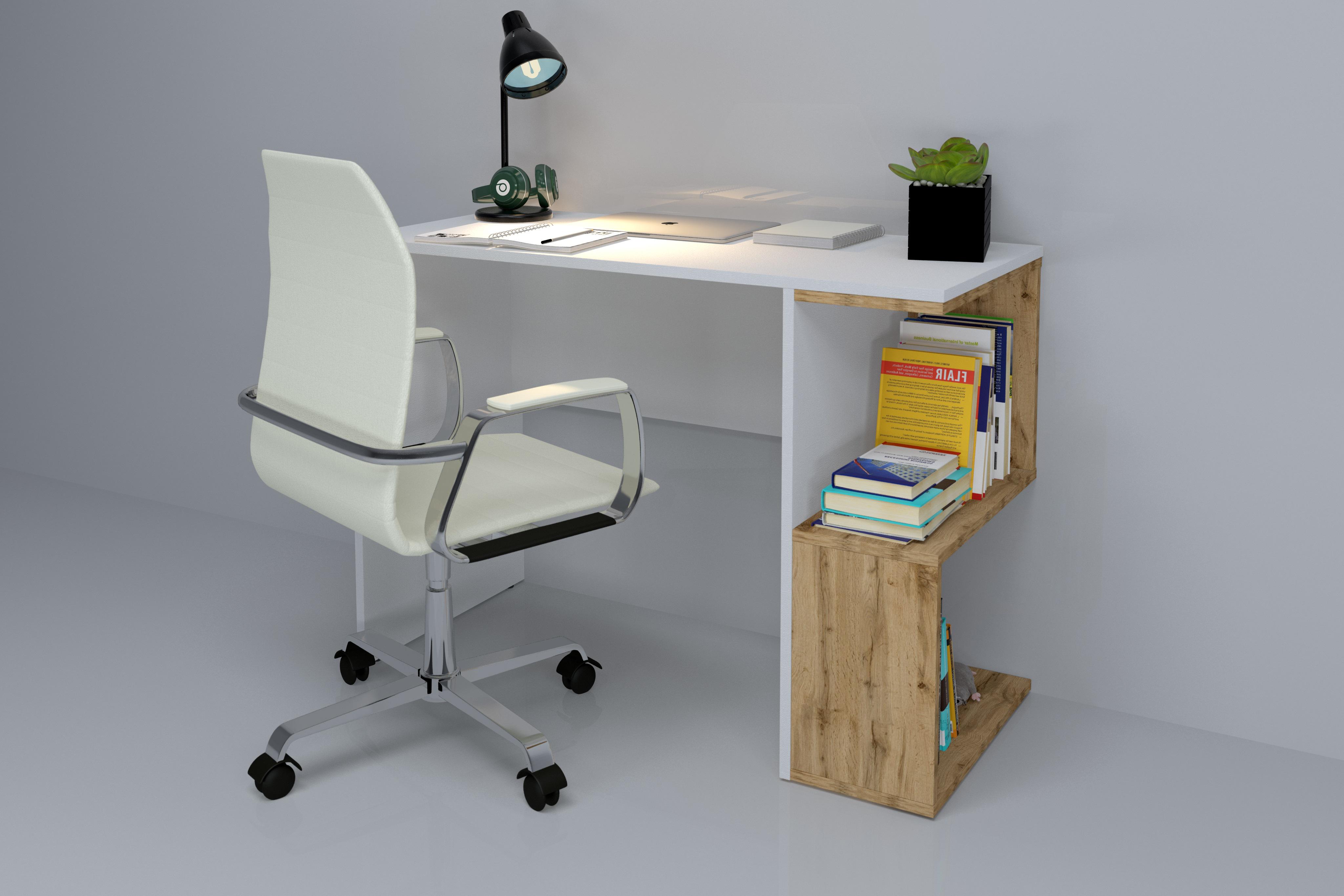 Компьютерный стол Intarsio West Белая Аляска/Дуб тахо