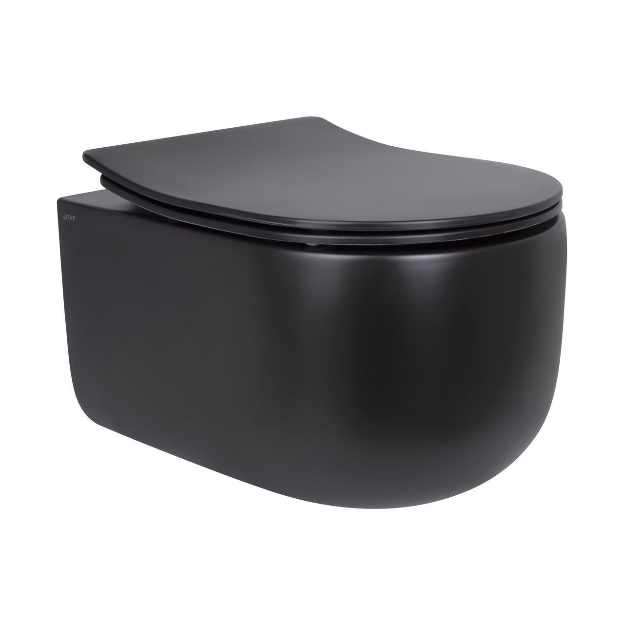 Унитаз подвесной Qtap Taurus безобедочный с сиденьем Soft-close (QT2433084EUQMB) Унитаз подвесной Qtap Taurus безобедочный с сиденьем Soft-close (QT2433084EUQMB)