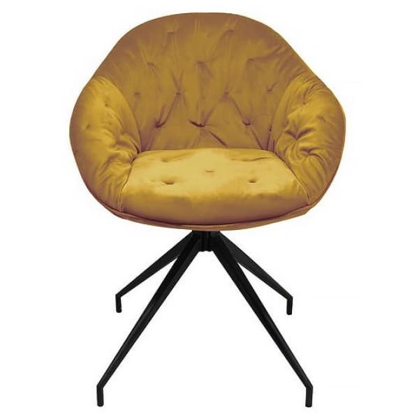 Стул Vetro Mebel R-145 поворотный Черный/Горчичный (R-145-mustard/black)