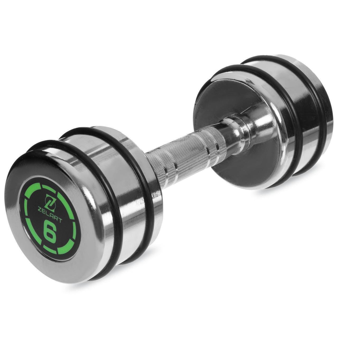 Гантель цільна Zelart FI-2622-6 сталева хромована 6 кг (2532858564) - фото 1 Гантель цільна Zelart FI-2622-6 сталева хромована 6 кг (2532858564) - фото 1