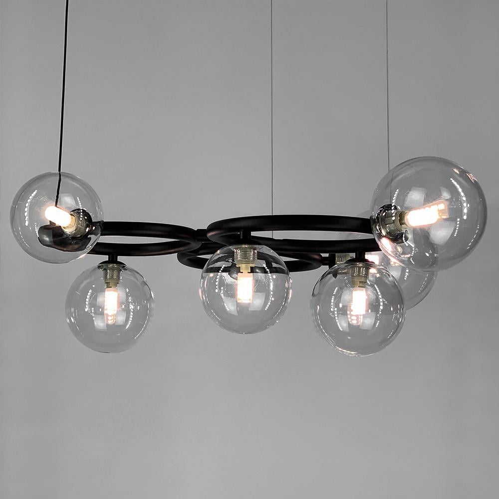 Люстра Gorizia на 7 прозорих плафонів Чорний (sg 44/7 bk/cl) - фото 1 Люстра Gorizia на 7 прозорих плафонів Чорний (sg 44/7 bk/cl) - фото 1