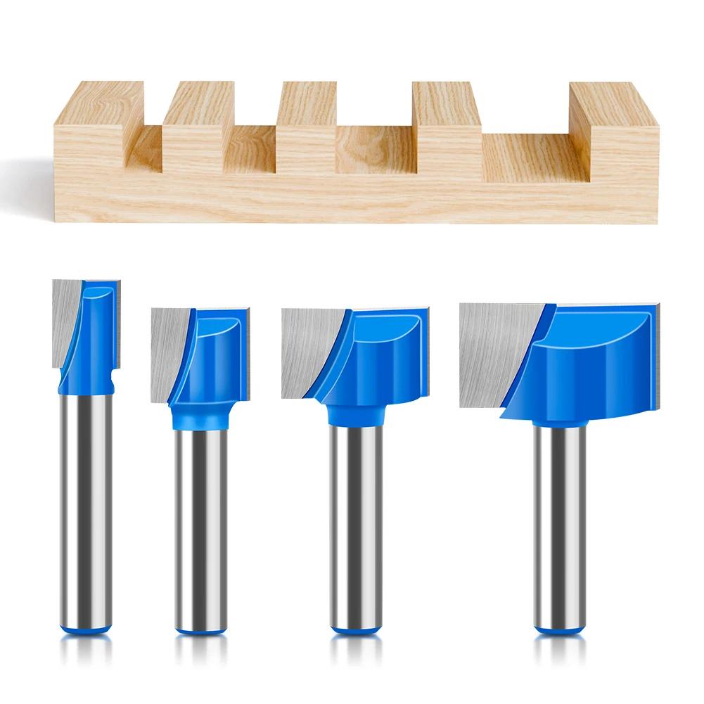 Набор фрез по дереву прямых пазовых хвостовиков 8 мм 4 шт. - фото 5