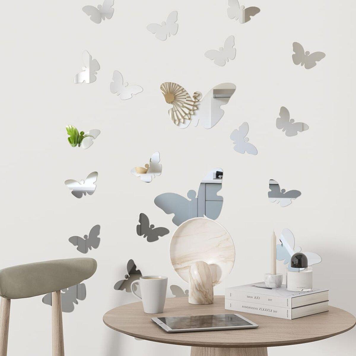 Декор дзеркальний акриловий самоклеючий Метелики Сріблястий25 шт. (SW-00002521) - фото 6 Декор дзеркальний акриловий самоклеючий Метелики Сріблястий25 шт. (SW-00002521) - фото 6