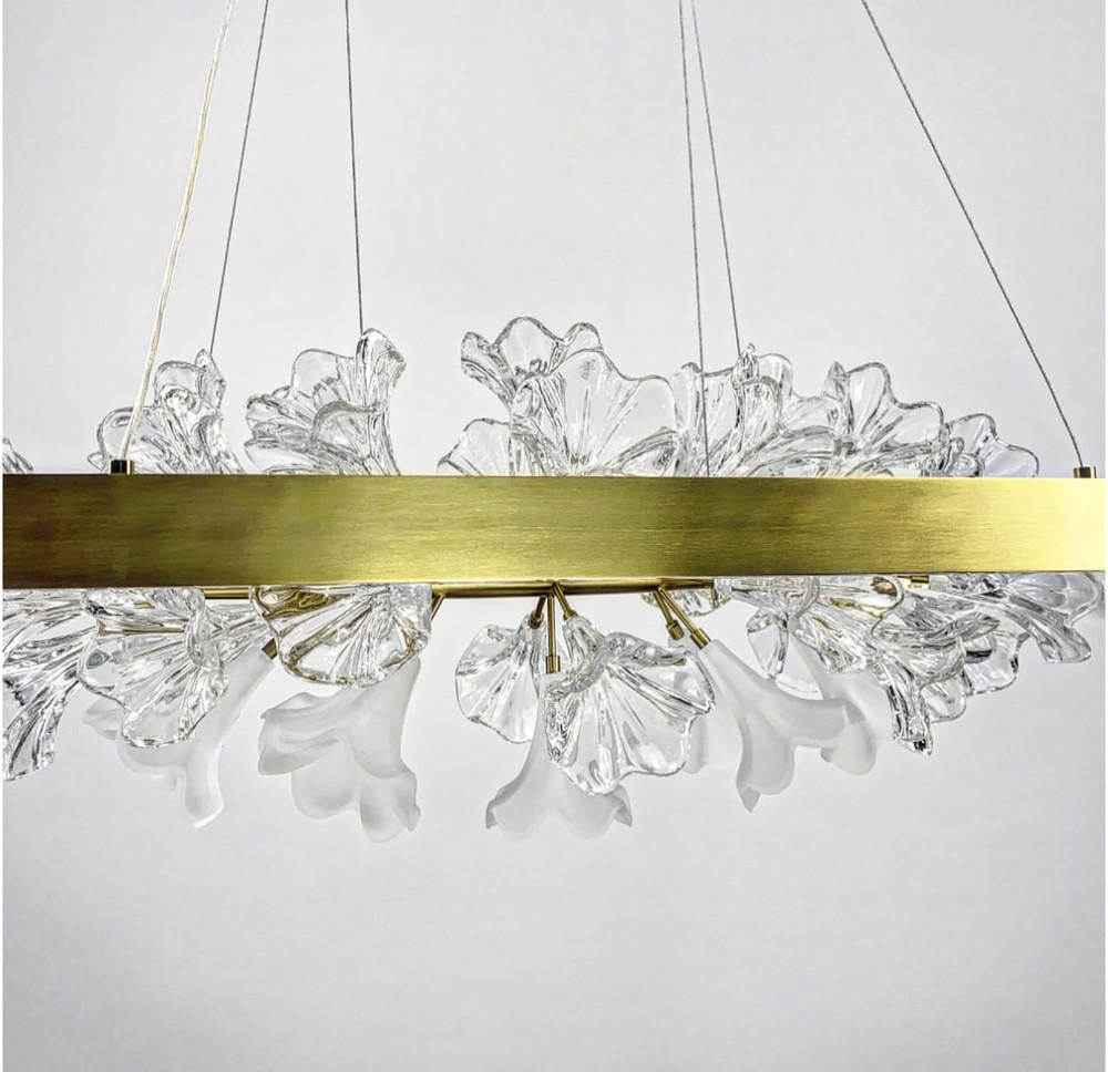 Люстра видовжена із квітковою композицією 90 см Латунь (D 9001 L) - фото 7 Люстра видовжена із квітковою композицією 90 см Латунь (D 9001 L) - фото 7