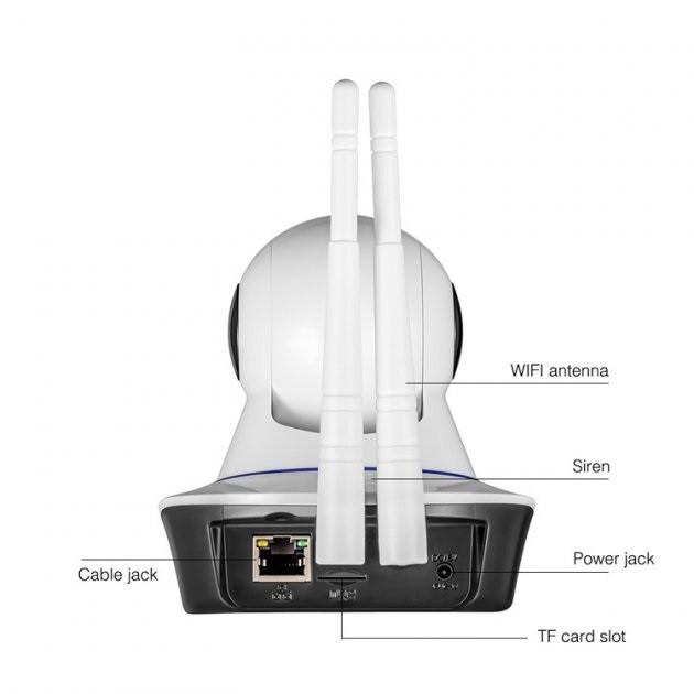 Бездротова поворотна IP камера 6030 Wi-Fi MicroSD з нічною зйомкою та мікрофоном - фото 5