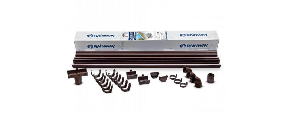 Комплект водостока RAINWAY D 130 мм 8 м RAL 8017 Коричневый (130.002.RW.L8.2)