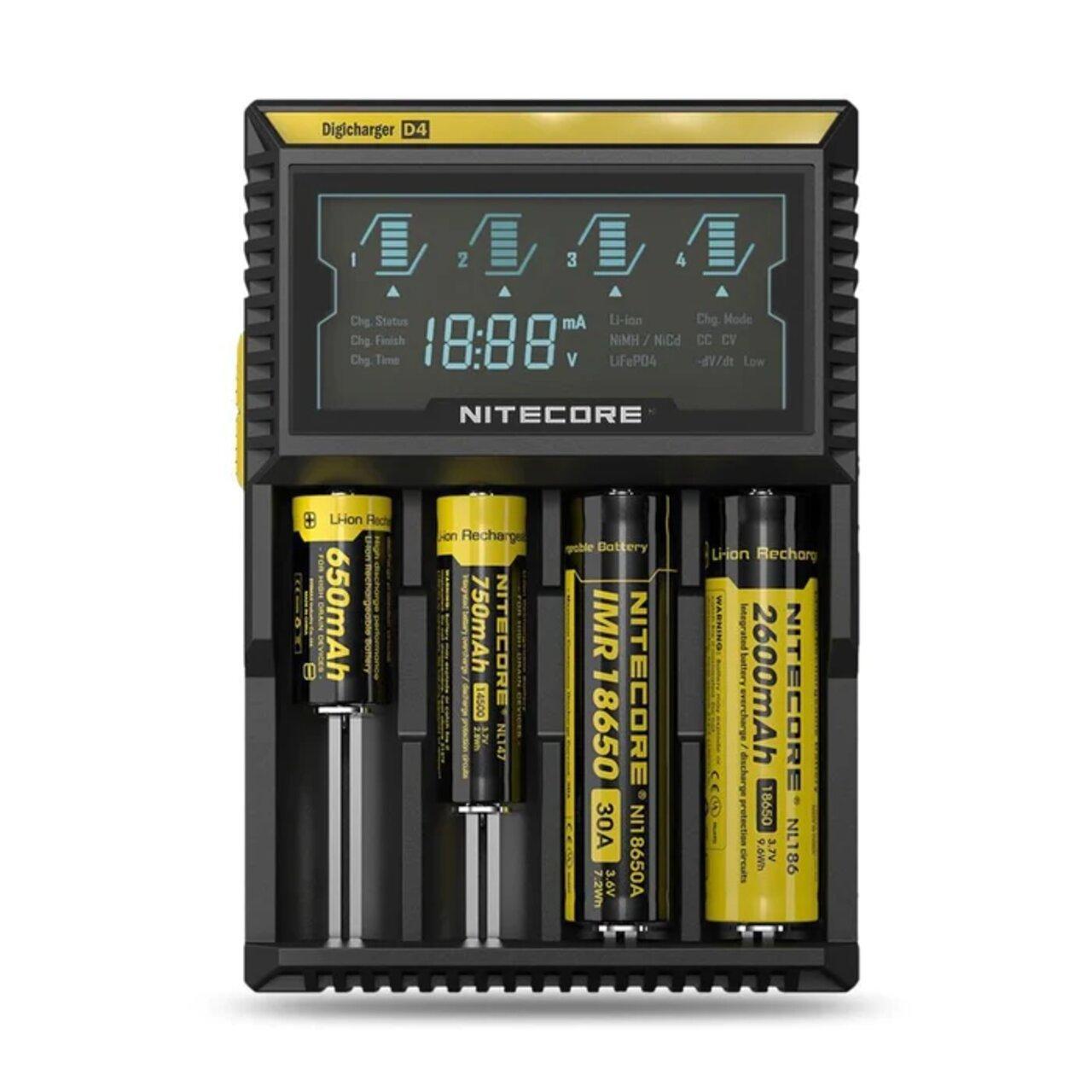 Зарядное устройство Nitecore D4 на 4 отсека батареек Black - фото 3