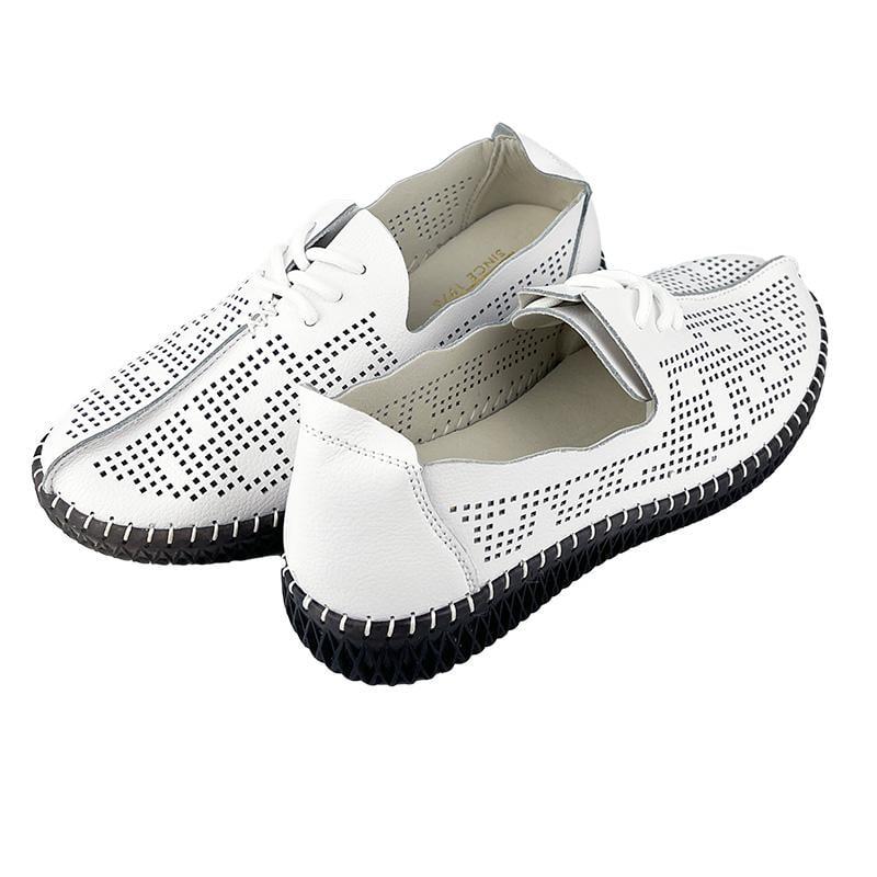 Мокасини жіночі перфорована шкіра 1035-1 p. 36 23 см Білий - фото 3