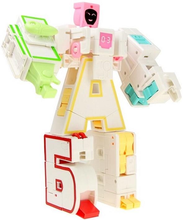 Детская игровая фигурка Робот трансформер Алфавит 6в1 24 см Белый (28443655)