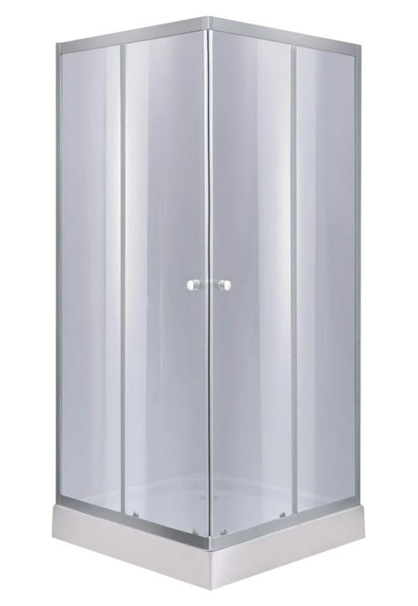 Душевая кабина квадратная Lidz Wawel SC80x80.SAT.LOW.GR стекло тонированное 4 мм с душевым поддоном Kapielka ST 80x80x14 см (64617)