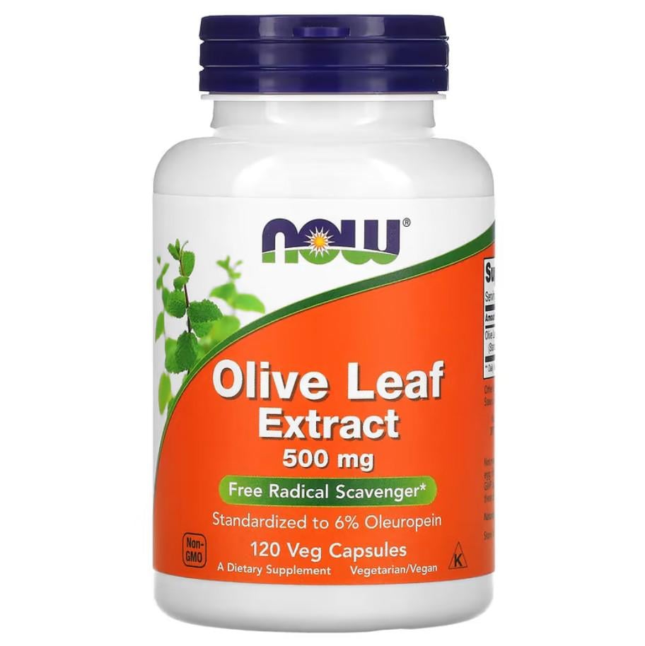 Натуральная добавка Now Foods Olive Leaf Extract 500 мг 120 капсул (NOW-04722)