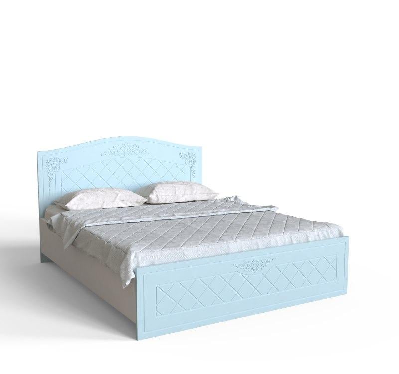 Кровать двуспальная Artinhead Amelie 180x200 без матраса ЛДСП/МДФ Аляска/Голубая лагуна