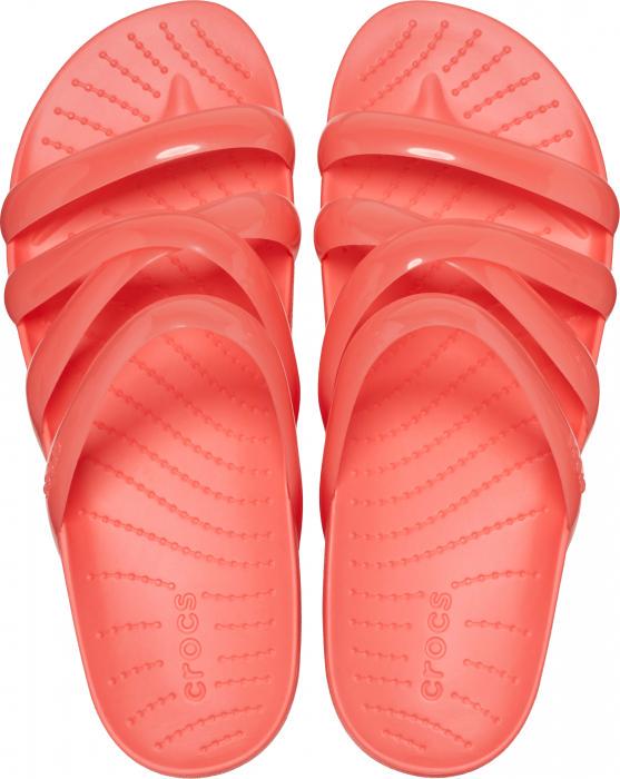 Шлепанцы Crocs Splash Glossy Strappy р. W9/EUR 39-40 Neon watermelon (13331460) - фото 5