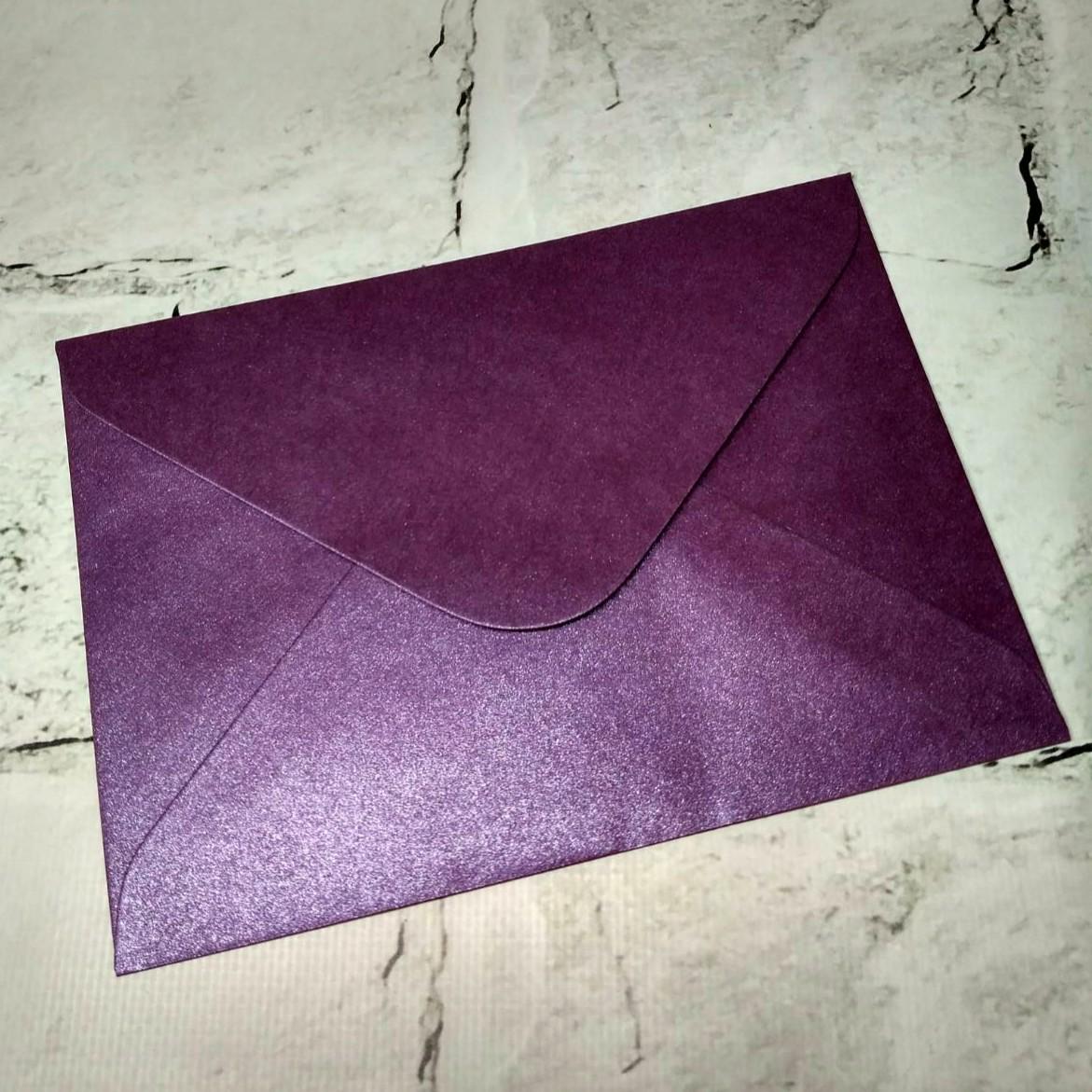 Конверт бумажный перламутровый 12,6х17,5 см Фиолетовый (5-86092)