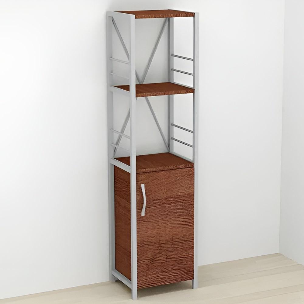 Этажерка Ferrum-decor Коннект 3/34 с тумбой ДСП 144x34x28 см Серый/Венге (FRD-105530)