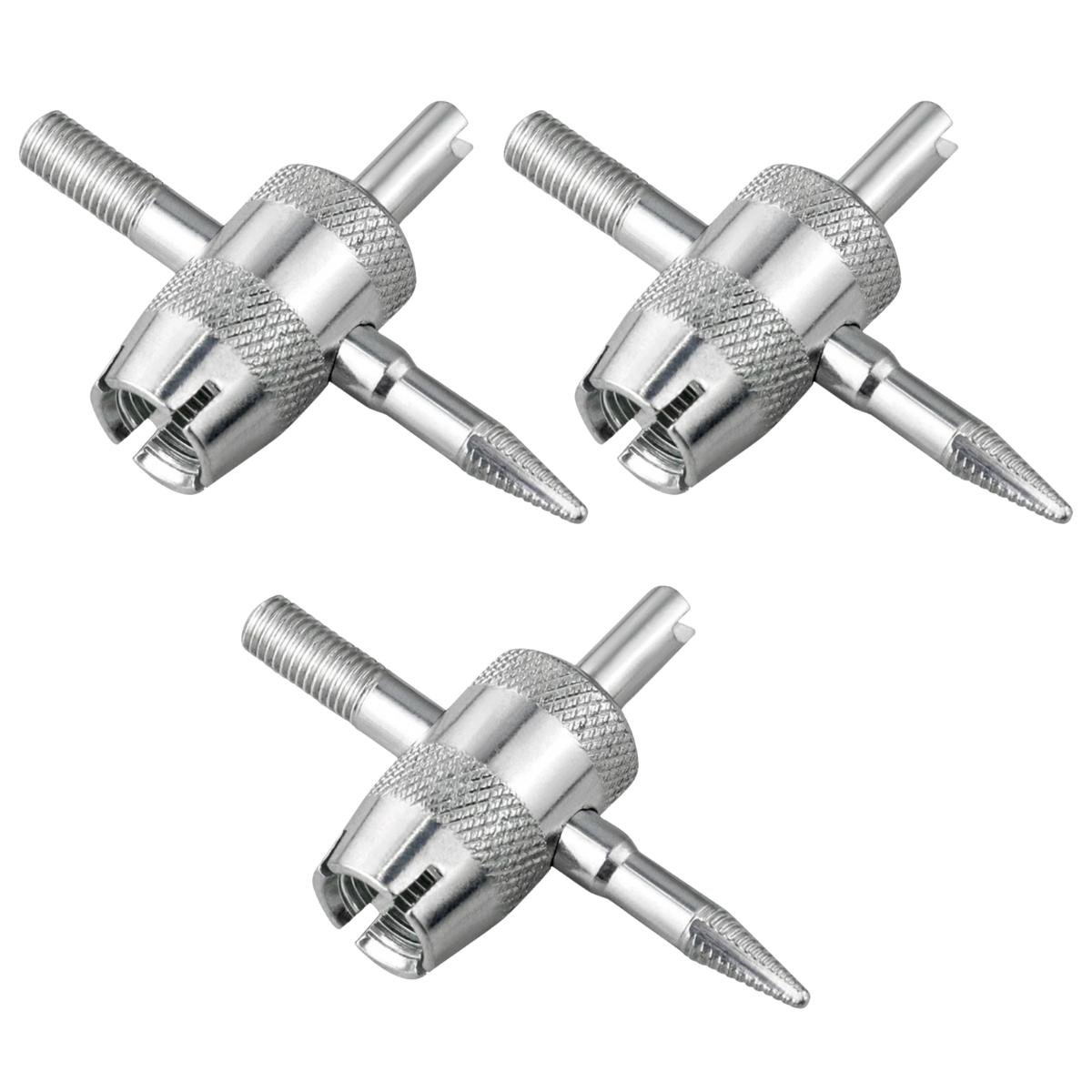 Ключ для ремонта клапанов шин ValveTool 4в1 3 шт. Серебристый (2159)