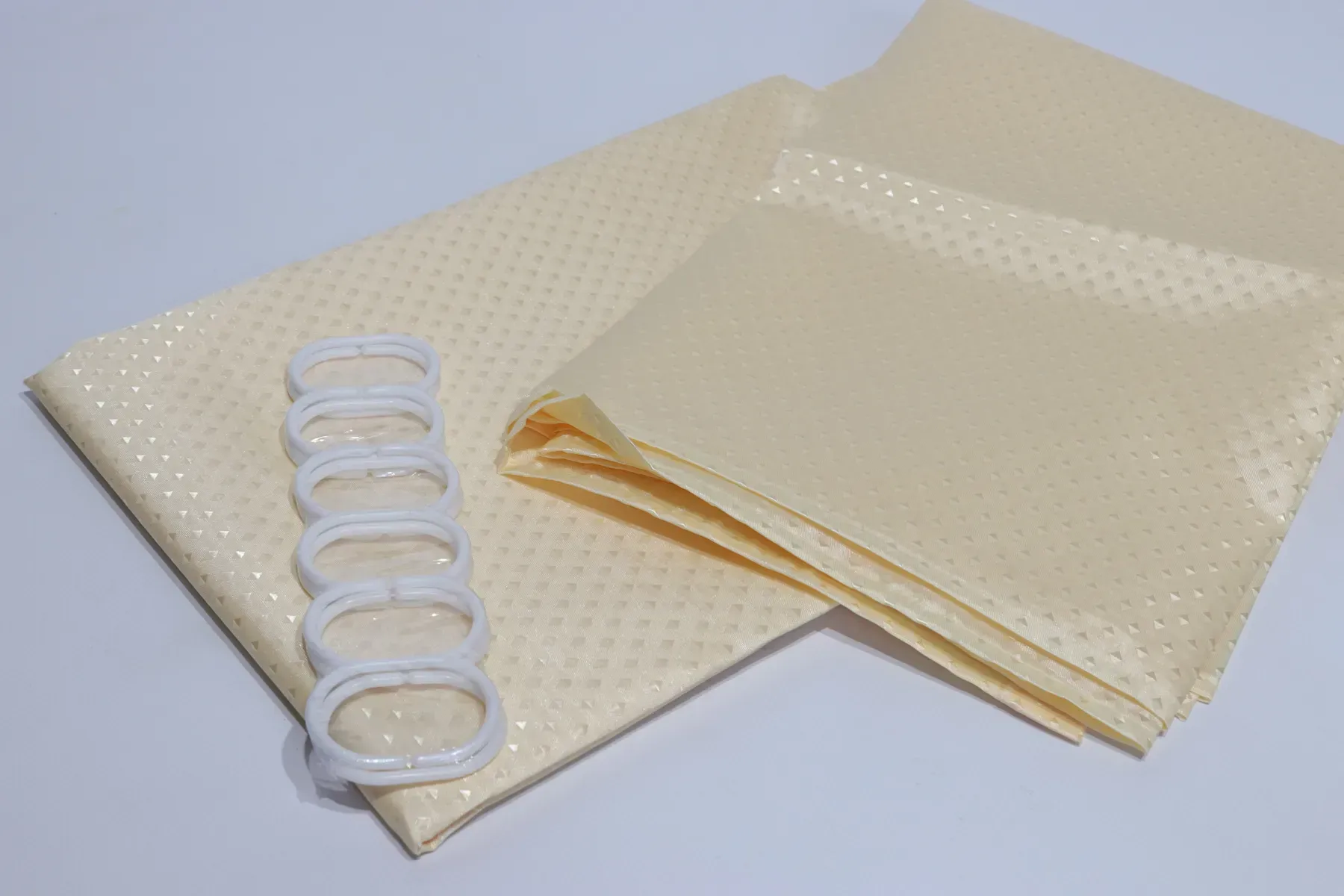 Шторка для ванної з кільцями однотонна 240х180 см Бежевий (5314/beige) - фото 2 Шторка для ванної з кільцями однотонна 240х180 см Бежевий (5314/beige) - фото 2