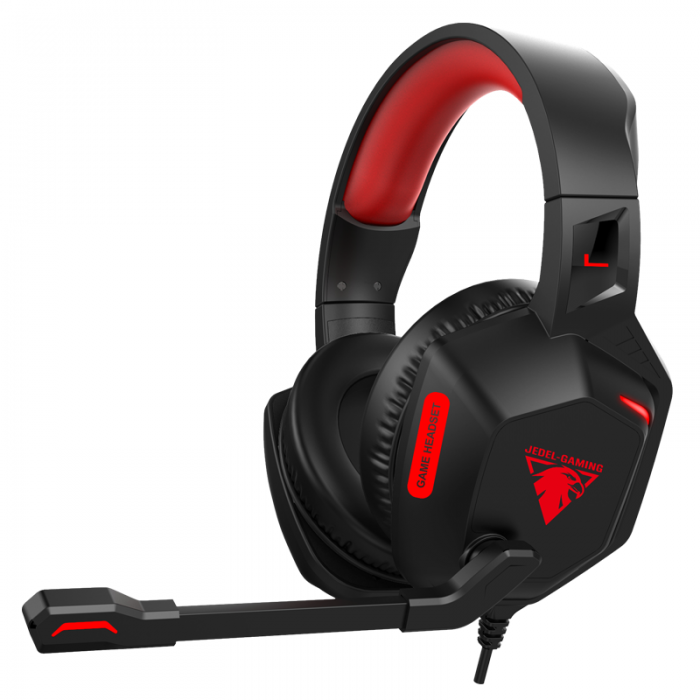 Навушники ігрові з мікрофоном Чорний з червоним (48816)