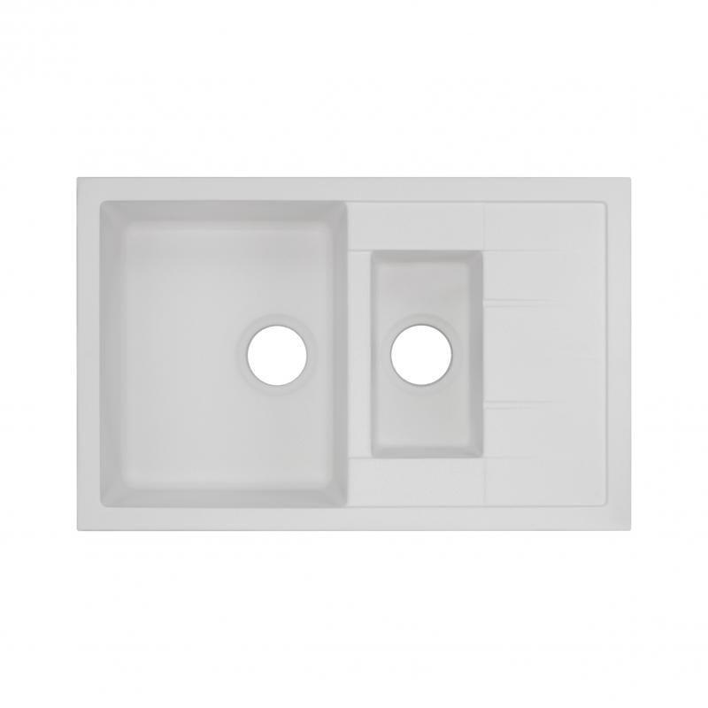 Кухонная мойка с дополнительной чашей Q-tap CS 7648 White (QT7648WHI650) Кухонная мойка с дополнительной чашей Q-tap CS 7648 White (QT7648WHI650)