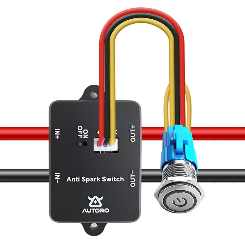 Выключатель антиискровой Autoro AS100 Anti Spark Switch 100A 84V кнопка питания 16мм для электротранспорта