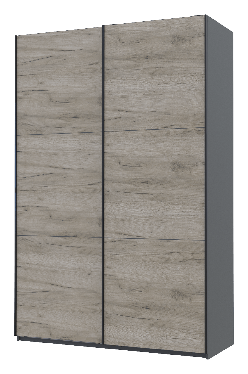 Шкаф-купе Doros G-Caiser 2 ДСП/3 части 160х60х240 см Графитовый/Дуб Крафт/Серый (42005022)