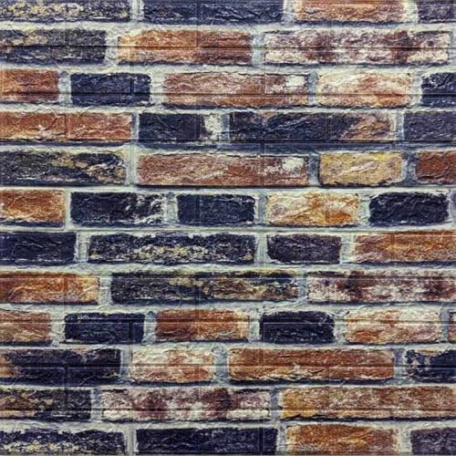 Панель самоклеющаяся 3D под серо-синий екатеринославский кирпич 700x770x5 мм