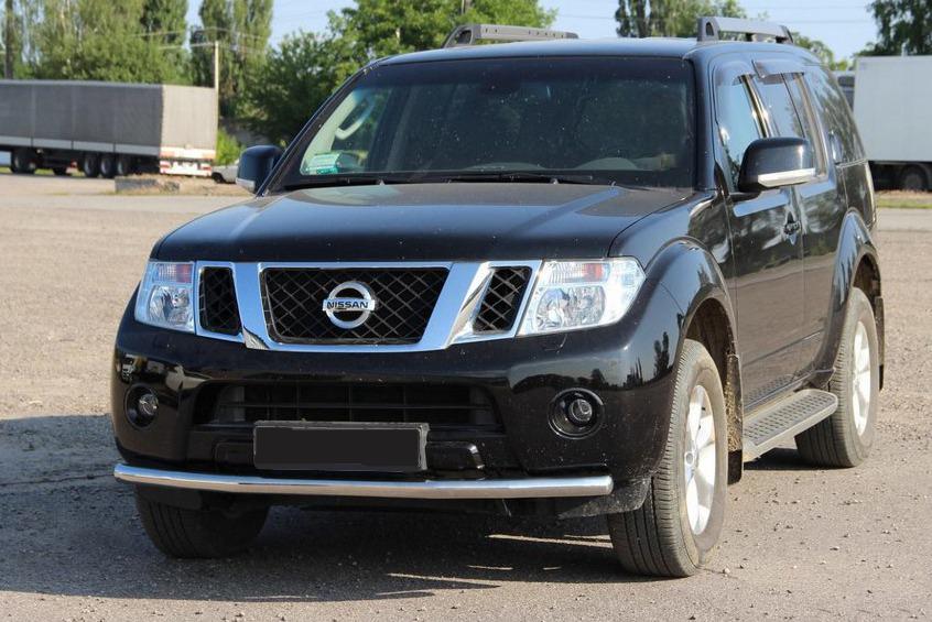 Передняя защита ST008 CAN для Nissan Navara 2006-2015 гг. нержавеющая сталь Хром