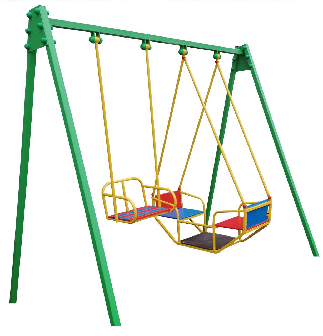 Гойдалки дитячі тримісні Зелений (730/кл)