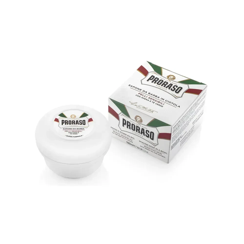 Мыло для бритья Proraso Shaving Soap Jar Sensitive Green Tea с зеленым чаем и овсом 150 мл
