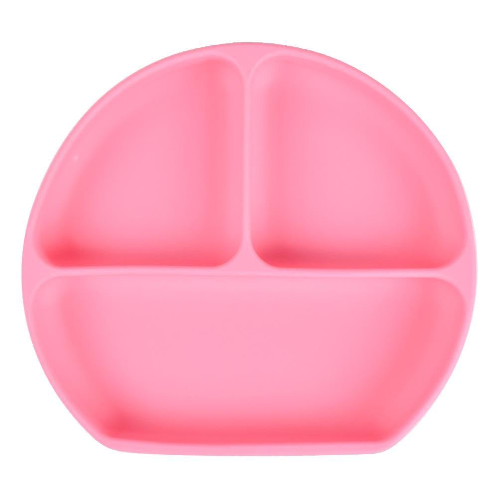 Тарелка силиконовая трехсекционная Розовый (10709)