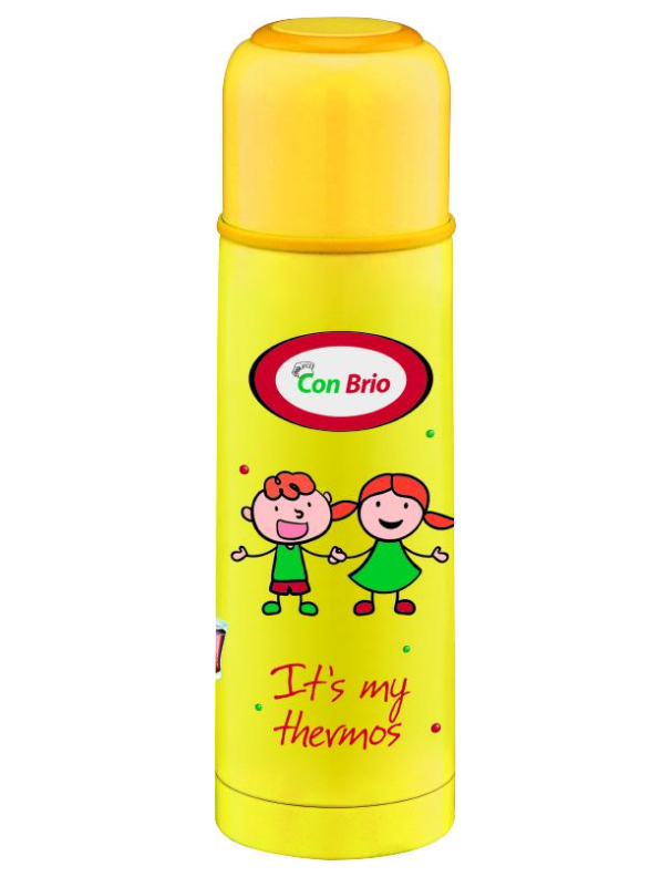 Термос питьевой Con Brio из нержавеющей стали 0,5 л Желтый (CB-345)