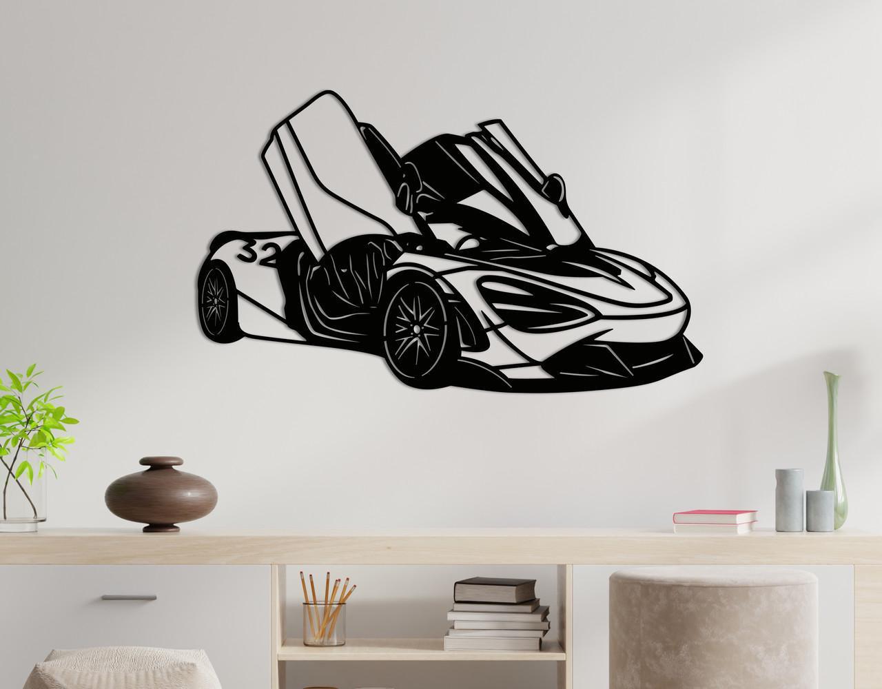Декоративное панно на стену Upwood Decor McLaren 720S 70х116,2 см Black (1584383307)