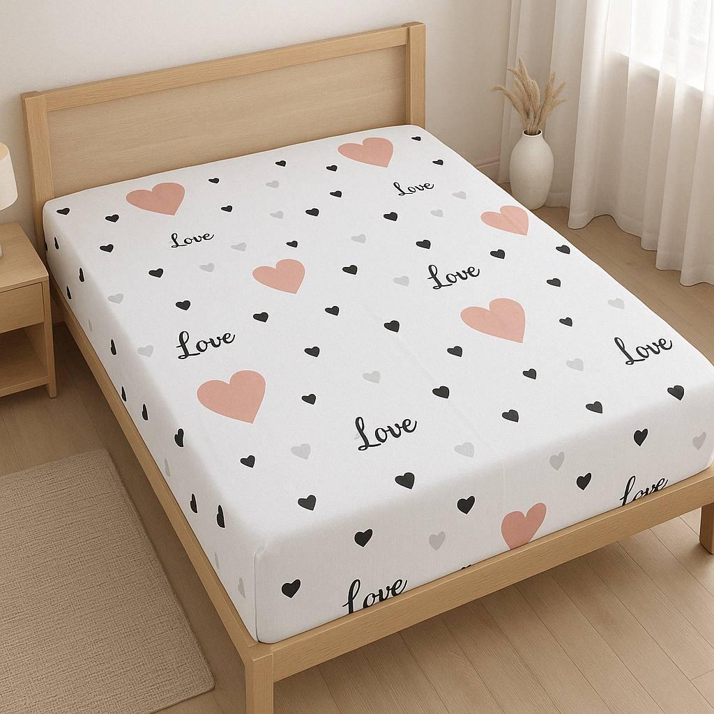 Простыня Love White на резинке безь 160х200 см (G-1904LO/x160) Простыня Love White на резинке безь 160х200 см (G-1904LO/x160)