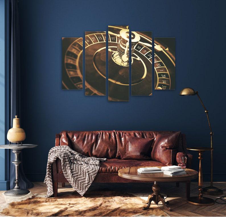 Модульная картина на холсте из пяти частей KIL Art Казино рулетка 112x68 см (M51_M_220) - фото 2 Модульная картина на холсте из пяти частей KIL Art Казино рулетка 112x68 см (M51_M_220) - фото 2