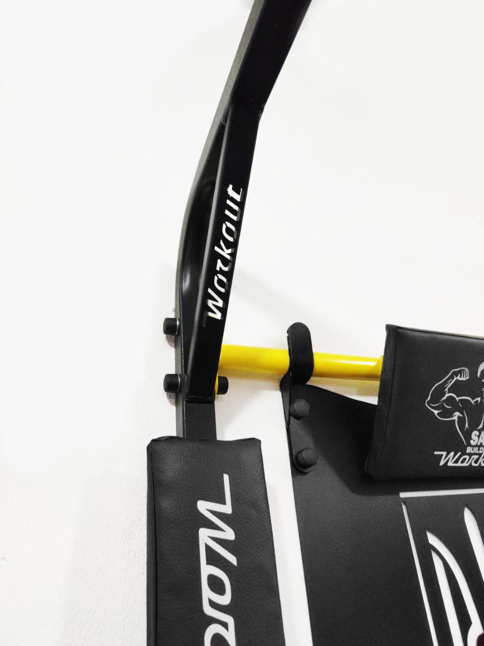 Турнік-бруси SAB Workout WО настінний розбірний з гербом з адаптивною спинкою для преса (0075) - фото 4