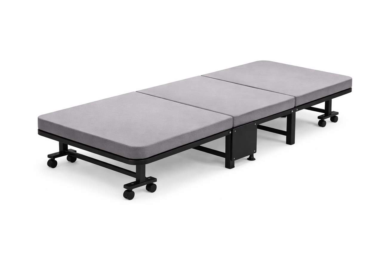 Кровать раскладная с матрасом 188х80 см Серый (17663)