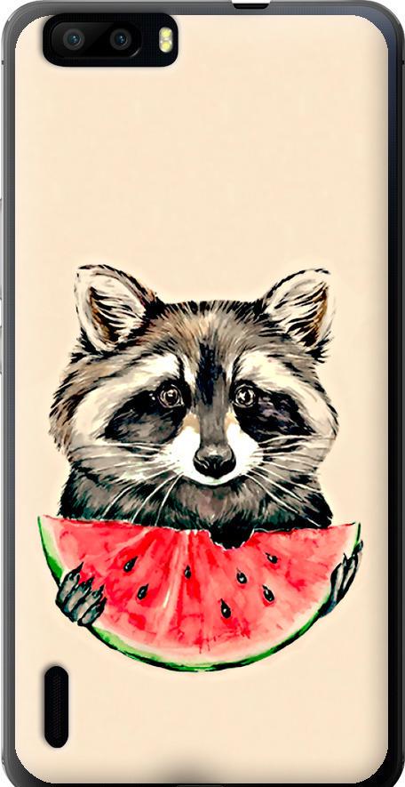 Чехол на Huawei Honor 6 Plus Енотик с арбузом (4605u-179-42517) Чехол на Huawei Honor 6 Plus Енотик с арбузом (4605u-179-42517)