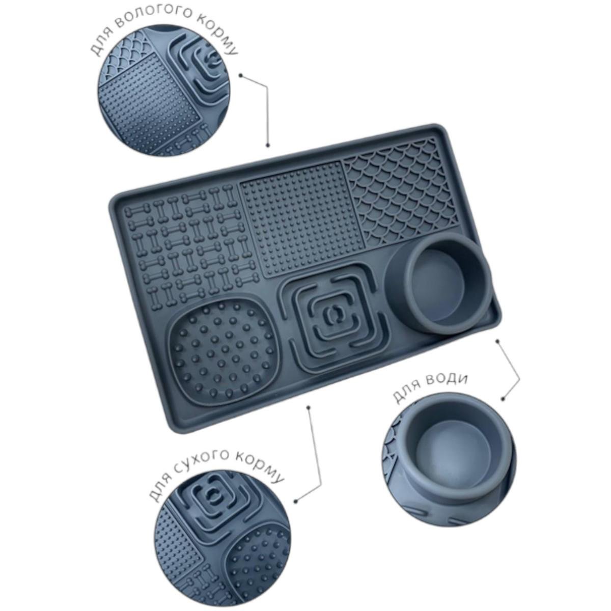 Миска коврик для животных Licking Pad напольный для лизания и медленного кормления 31х21 см - фото 6