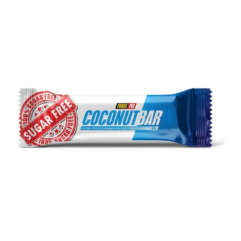 Батончик кокосовий протеїновий без цукру Power Pro Coconut Bar 50 г