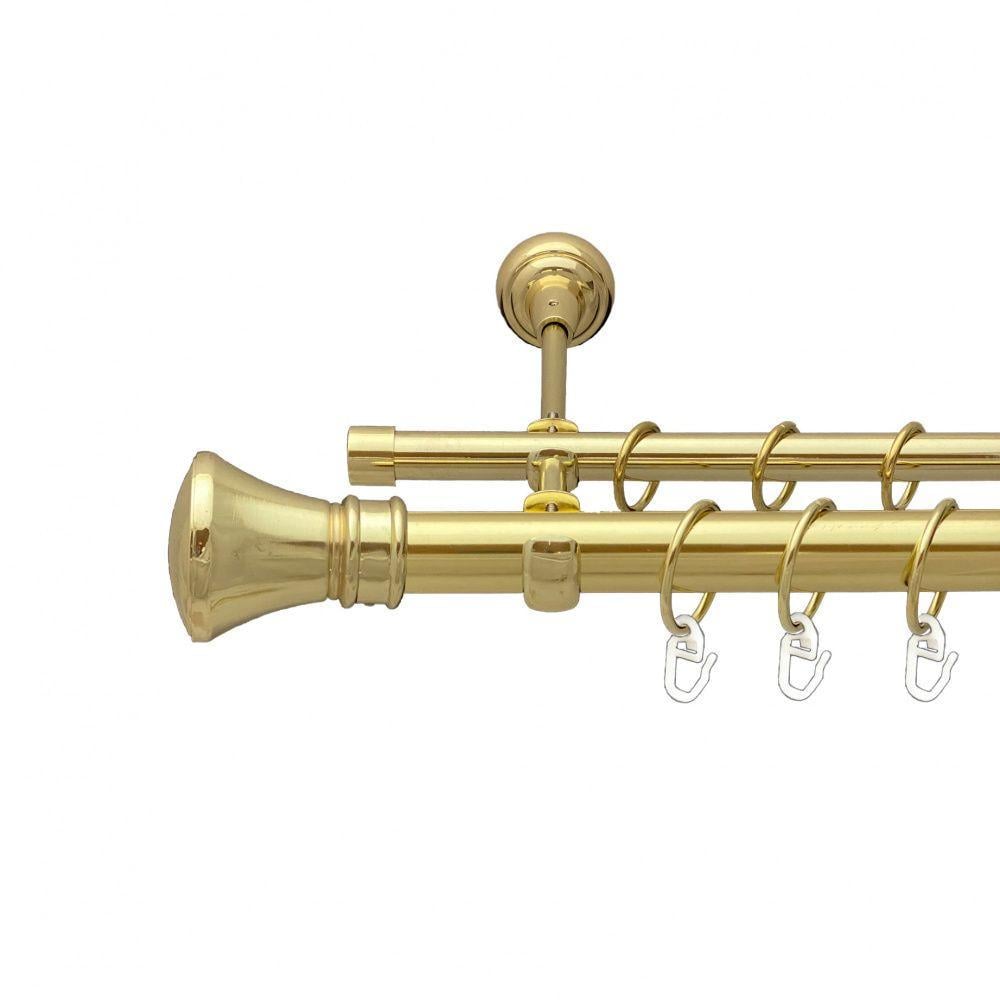 Карниз для штор Orvit Люксор дворядний гладкий 25/16 мм 160 см Золотий (00-00012750)